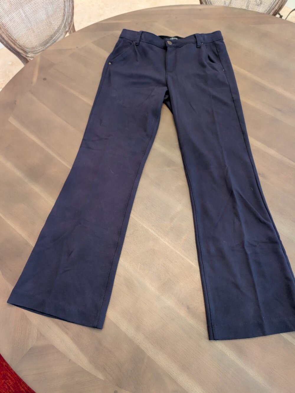 One5One Navy Stretch Flare Pants | Size 12/31 | 32" Inseam | Flattering Fit